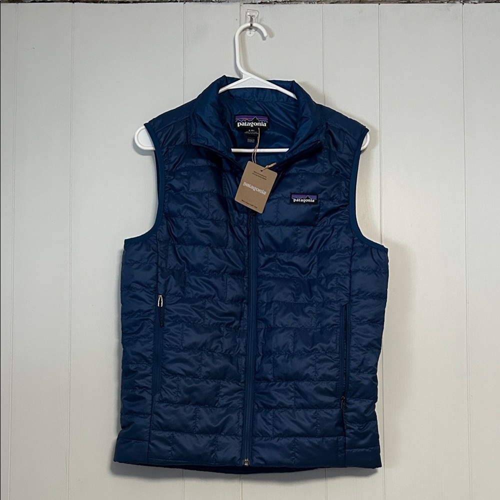 Patagonia Mens Nano Puff Vest in Cement Blue Size Small